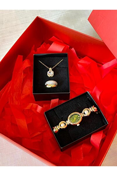 D&Z ACCESSORİES Sevgililer Günü Kırmızı Hediye Kutusu | Zarif Zirkon Taşlı Go...