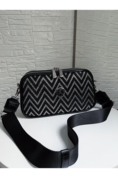 KAREN Yeni model taşlı çanta Gümüş Aks.