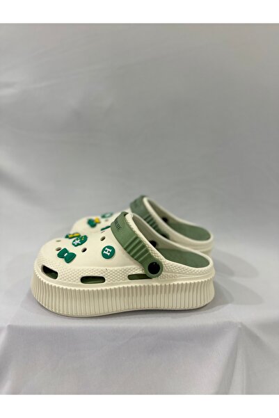 Nuvexaa Labs Çiçek Aksesuar Detaylı Platform Çocuk Terlik – Reminder Yeşil