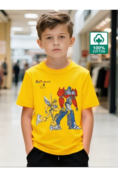 oneagılyazı Момчешка тениска с принт на Трансформърс Бъмбълби