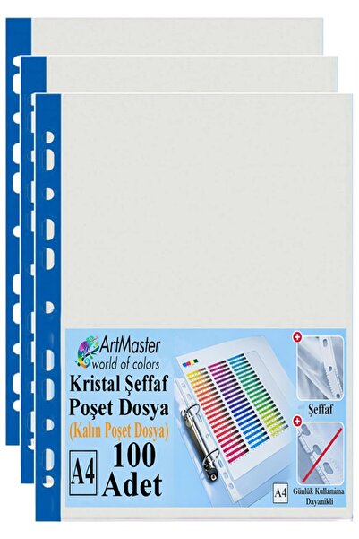 Artmaster Dosar cu pungi groase A4 Crystal 100 bucăți Dosar cu pungi groase F...