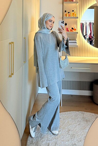 Hazamoda Kayla Glitter Suit Gray