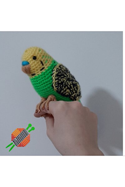 nildamigurumi Amigurumi Örgü Oyuncak Kuş Muhabbet Kuşu Yeşil
