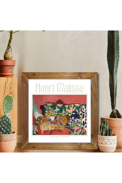 Tuba Decor Wooden Framed Square Tableau Matisse