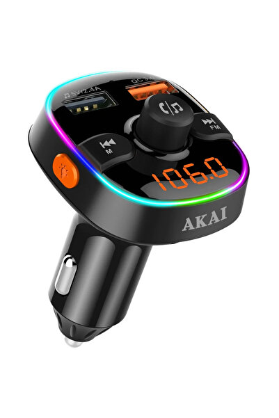 AKAI Modulator FM FMT-52BT, Bluetooth, USB si micro SD Card, USB pentru incar...