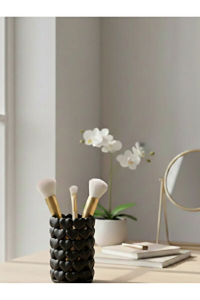 GLOWİFY PRİME منظم على شكل قلب وردي - حامل فرشاة المكياج وحامل الأقلام ومنظم ...