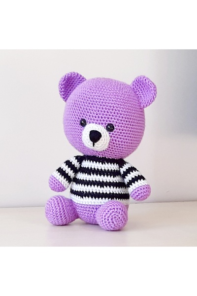 nildamigurumi Amigurumi Örgü Oyuncak Ayı Mor