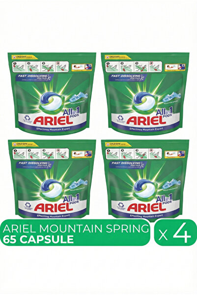 Ariel Detergent de rufe All in One PODS în capsule, 65 x 4 (260) spălări