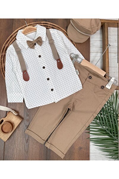 BEBENDY Baby Boy Suit with Suspender Belt, Hat and Bow Tie
