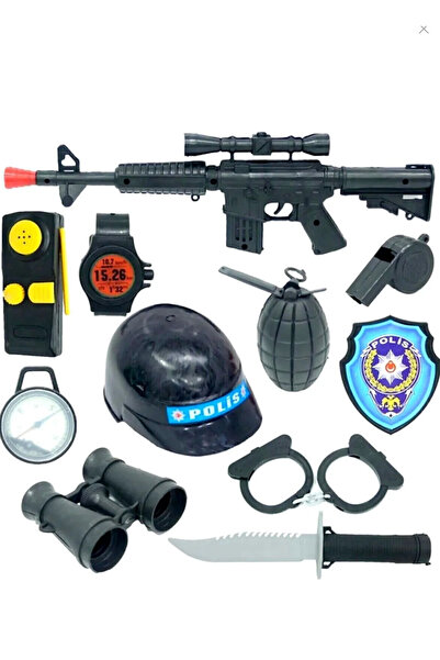 BYZ TOYS Oyuncak Kasklı Polis Set Erkek Cocuk Oyuncak Polis Seti