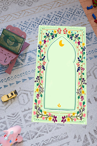 Charmbi Special Design Prayer Rug for Children – Non-Slip Base & Colorful Pat...