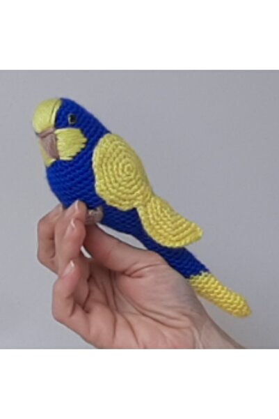 nildamigurumi Amigurumi Örgü Oyuncak Muhabbet Kuşu Sarı Lacivert Fenerbahçe