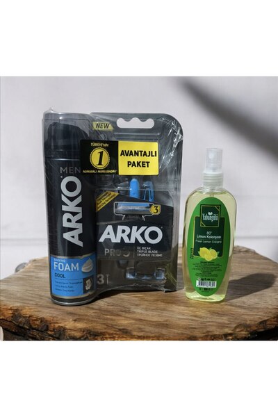 Arko Men Men T3 Pro 3 Bıçaklı Tıraş Bıçağı 3'lü & Cool Tıraş Köpüğü 200 ml Ve...