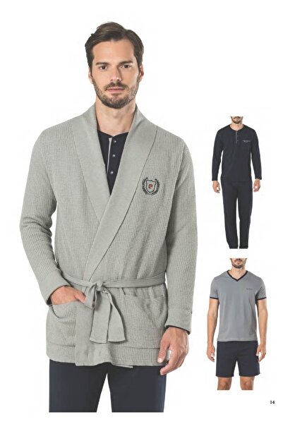 Pierre Cardin Ανδρικό σετ 5 τεμαχίων από 100% βαμβακερά πλεκτά ρομπντόζαμπρ+σ...