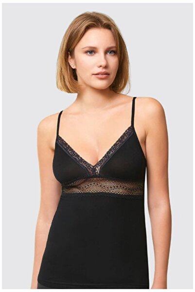 Berrak طقم ملابس داخلية نسائية من قطعتين من الدانتيل بحمالات رفيعة