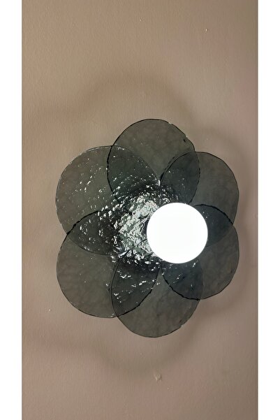 Muga Lux Smoked Colored Glass Daisy Appliance for Indoor Use, Living Room, St...