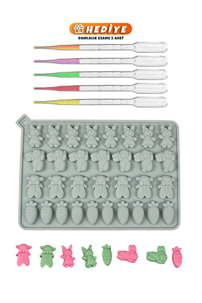 Getshopmini Epoxy Cracker Mold Rabbit Animal Jelly Bean Mold Fish Haribo Mold...