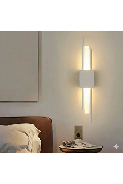 N Naturel Aydınlatma Beyaz Modern Duvar Apliği - 50 cm Çift Yönlü LED Aydınlatma