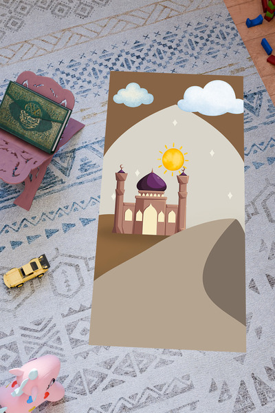 Charmbi Covor de rugăciune cu design special pentru copii – bază anti-aluneca...