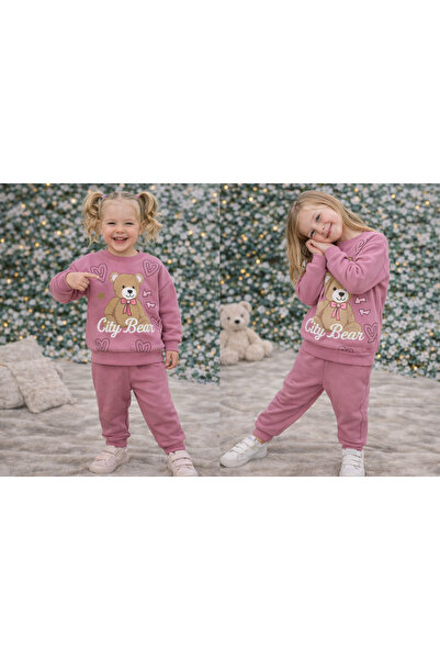 kahkaha kids City Bear Baskılı Kız Çocuk Eşofman Takımı – Ayıcıklı 2’li Takım...