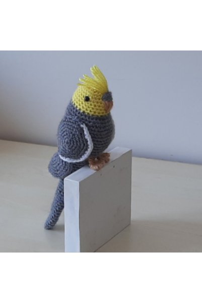 nildamigurumi Amigurumi Bird Lovebird Gray