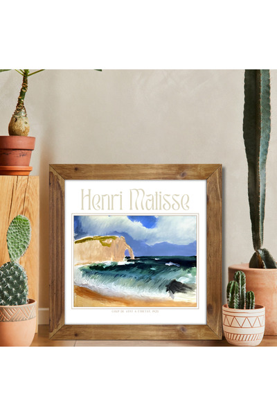 Tuba Decor Wooden Framed Square Tableau Matisse