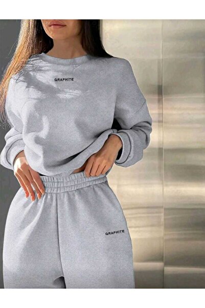 DİVİN Women's Printed Tracksuit Set – Modern and Comfortable Street Style