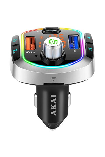 AKAI Modulator FM FMT-63BT, 87,5-108 MHz, Bluetooth, cititor USB, micro SD Ca...