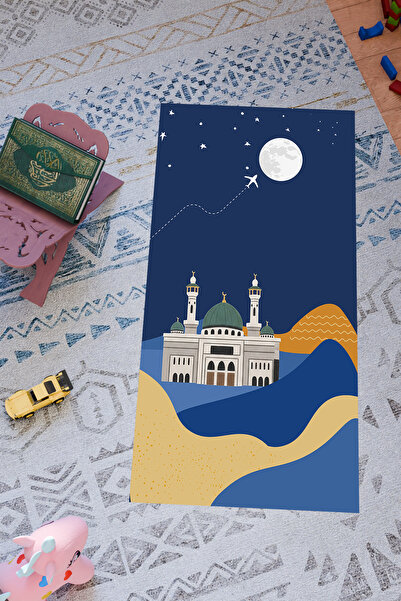 Charmbi سجادة صلاة بتصميم خاص للأطفال - قاعدة مضادة للانزلاق وطباعة رقمية بأن...