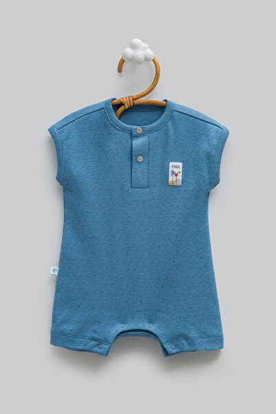 Caramell 100% Cotton Breathable Knitted Textured Baby Boy Summer Jumpsuit