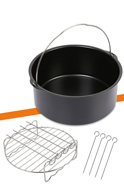 Allians Airfryer 4'lü Aksesuar Seti, Pişirme, Izgara ve Şiş Teli ile Çok Yönl...