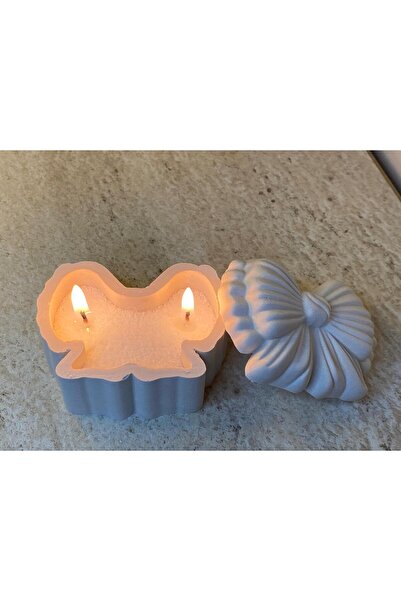 SalepHome Kapaklı Dekoratif Hediyelik Mumluk,Kelebek Mum Kabı,Toz Mum,Mücevhe...