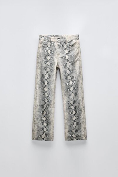 NOBLEKIDS Snake Skin Patterned Denim Pants – Girls, Ages 8–14