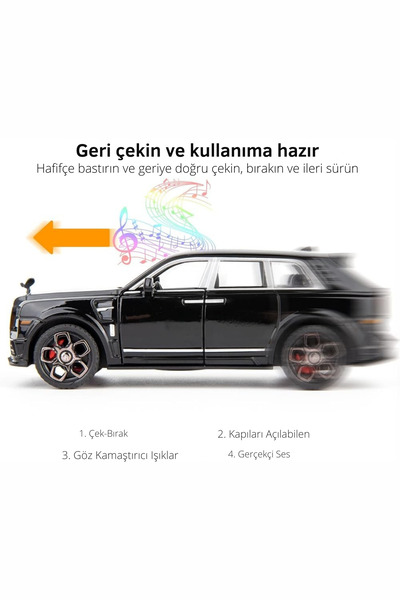 welcomein Oyuncak Die-Cast Kutulu Standı 1:32 Ölçek Kapıları Bagajı ve Kaputu Açılan ÇekBırak Işık Ve Sesli RR
