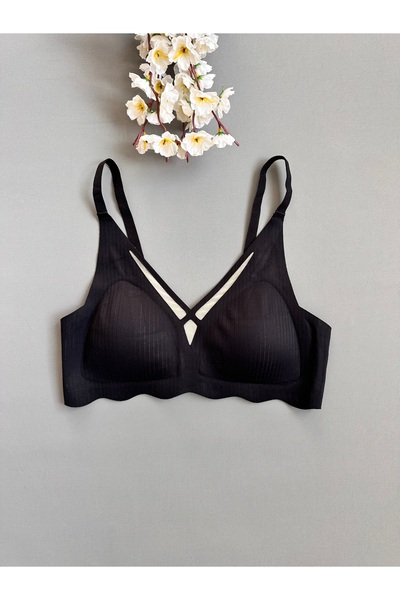 EMSAL ÖZGÜR LINGERIE حمالة صدر بدون أسلاك مع حشوة من التول المقطوع بالليزر - ...