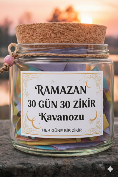 Animory Ramazan Zikir Kavanozu – 30 Gün 30 Zikir - Günlük Zikir Kartları – Ma...