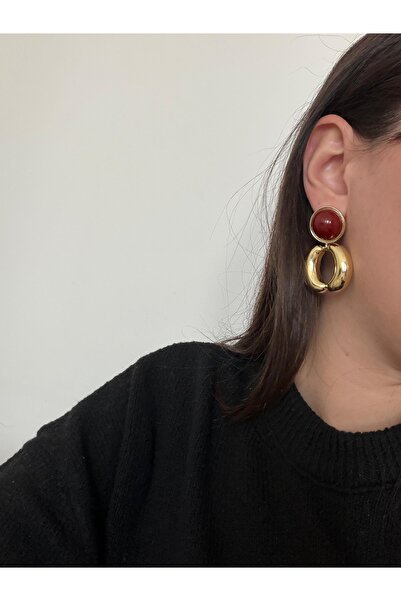 Charmist Steel Burgundy Rora Earrings