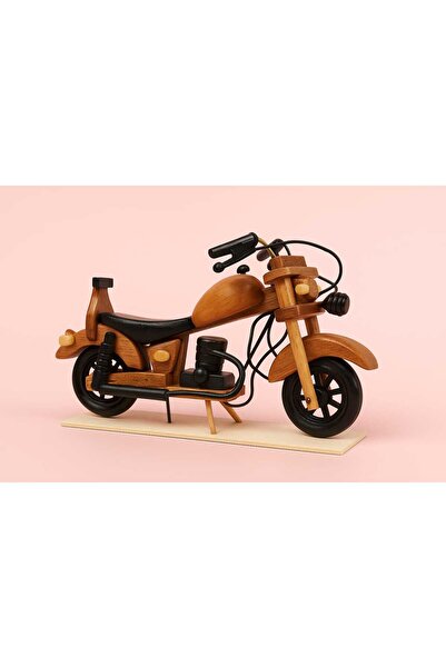 Prolite Retro Ahşap Vintage Motosiklet Biblo Orta Boy