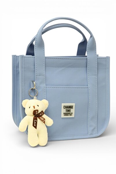 madbag Buzi Kumaş Ayıcıklı Kolon Askılı Çapraz El ve Omuz Çantası