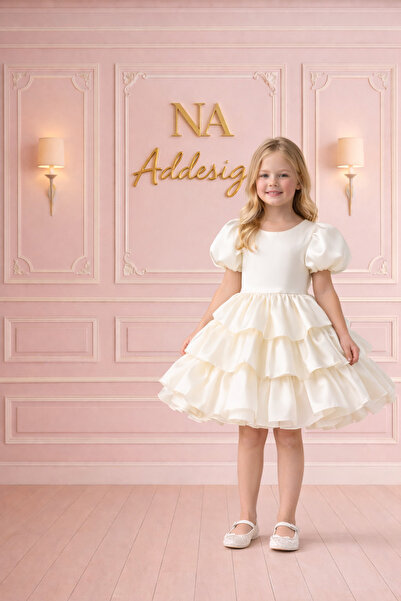 NA ADDESIGN Rochie de ocazie specială din satin, cu volane, în straturi, pent...