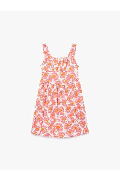 Koton Λουλουδάτο Λευκό Κοριτσίστικο Φόρεμα 6SKG80057AK