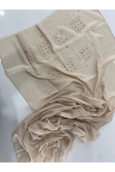 Bohemian Ecru Stone Embroidered Shawl