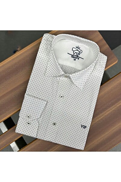 GÖMLEK GALERİSİ Slim Fit Digital Print Patterned Long Sleeve Men's Sports Shirt