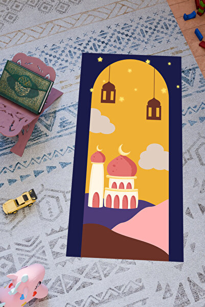 Charmbi سجادة صلاة بتصميم خاص للأطفال - قاعدة مضادة للانزلاق وطباعة رقمية بأن...