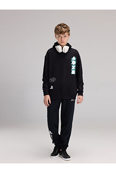 LC Waikiki Hanorac cu glugă pentru băieți cu imprimeu PlayStation, Sparkling ...