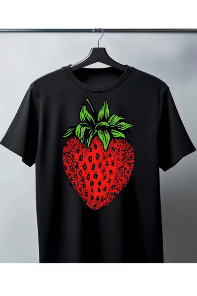 Nilvor Unisex Strawberry - Μπλουζάκι Oversize με Ειδικό Σχέδιο και Προεκτυπωμ...
