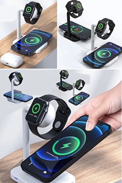 Munico iphon Watch Ve Iphone Temassız Şarj Eden Cihaz Şarj Istasyonu Kaliteli...