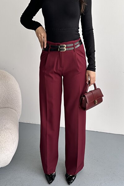 moda armanc Pantaloni Palazzo de damă cu curea |   Design casual cu talie îna...