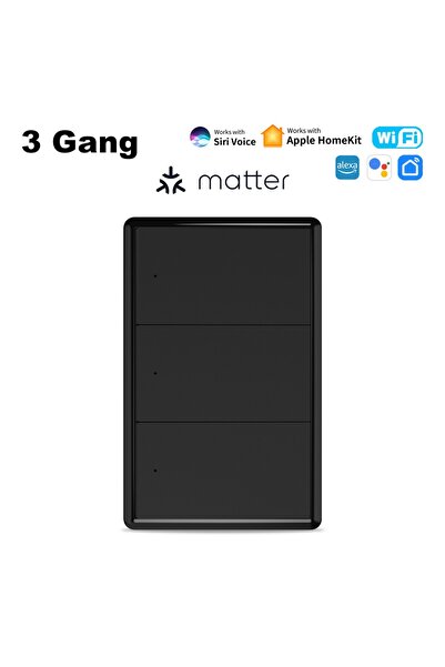 Choice4 مفتاح إضاءة جداري ذكي ثلاثي المنافذ بتقنية الواي فاي من مانووت ماتر، ...