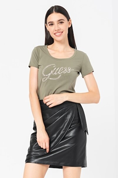 Guess Slim Fit T-Shirt with Logo, Asparagus Green, S